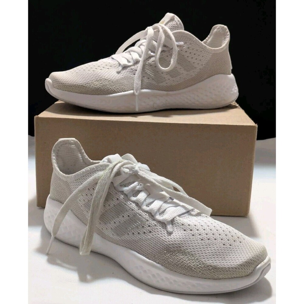Adidas Women's Sz 6 Fluidflow 2.0 Running Shoes Aluminum White Matte Silver Sand